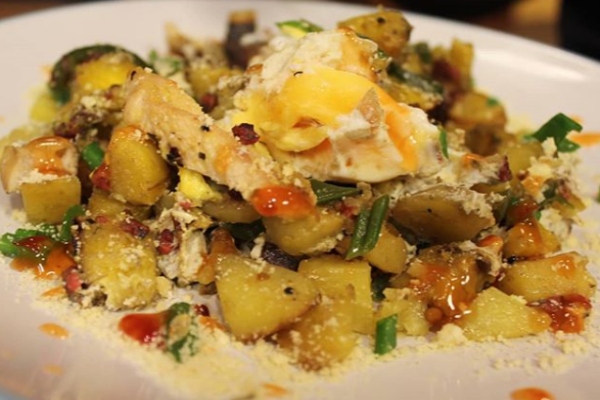 Cheesy Chicken And Egg Hash