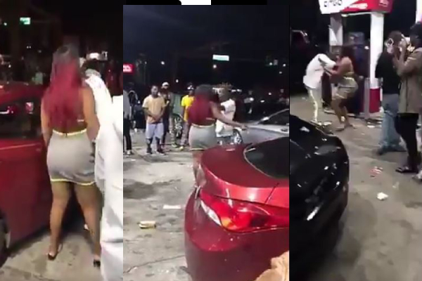 Lady Assaults Her Man For Talking To Another Lady (video)