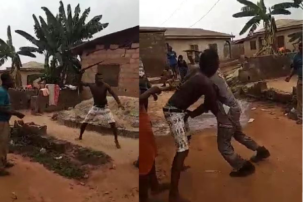 Man Fights PHCN Official With Machete Over Light Disconnection In Lagos (Video)
