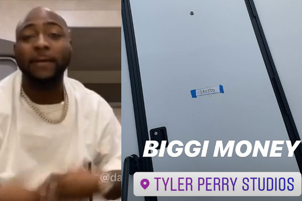 Davido hints fans of his work from Tyler Perry's new $31M studio in Atlanta, USA.