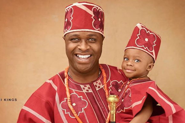 Nollywood actor, Femi Adebayo celebrates his son, Fadhil as he clocks one.