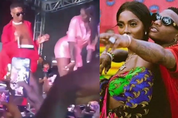 Wizkid rejects Tiwa Savage's Ass on stage