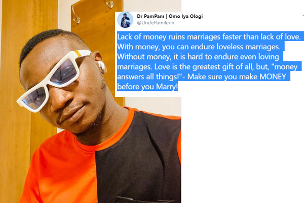 Pamilerin-Lack of money ruins marriages faster than lack of love