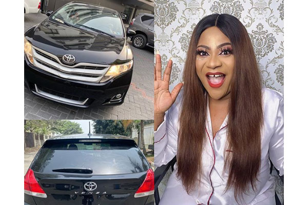 Nollywood actress, Nkechi Blessing Sunday aquires a new car to celebrate her birthday