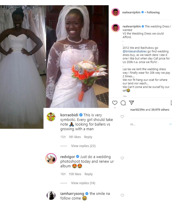 realwarripikin shares story behind her wedding dress