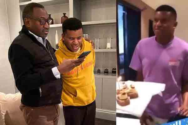 Birthday-Billionaire Femi Otedola celebrates his son, Fewa