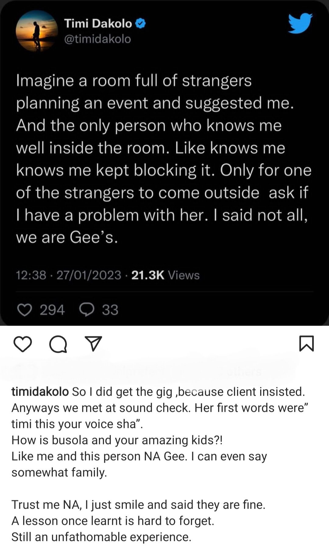 Timi Dakolo Recounts How A Friend Blocked Him From Getting A Gig