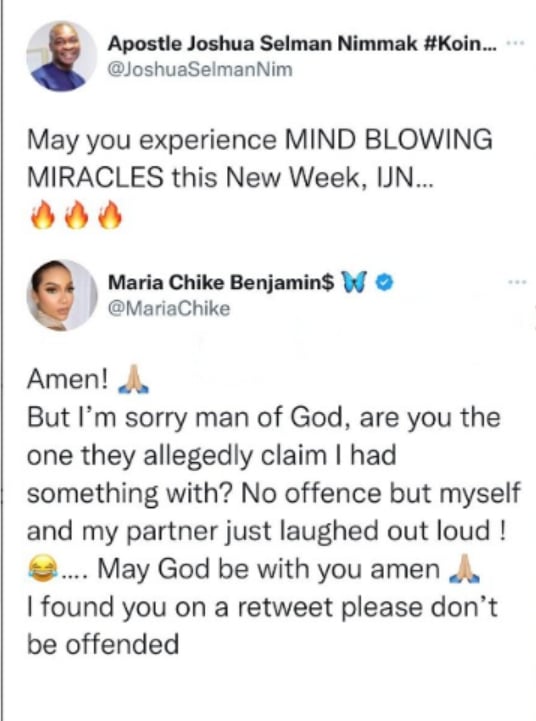 BbNaija Maria Apologizes To Apostle Suleman After Relationship Allegations 