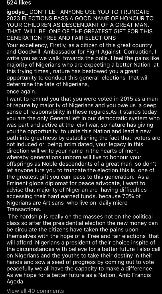 “Don’t Let Anyone Use You To Truncate The Election”- Comedian Igodye Tells President Buhari 