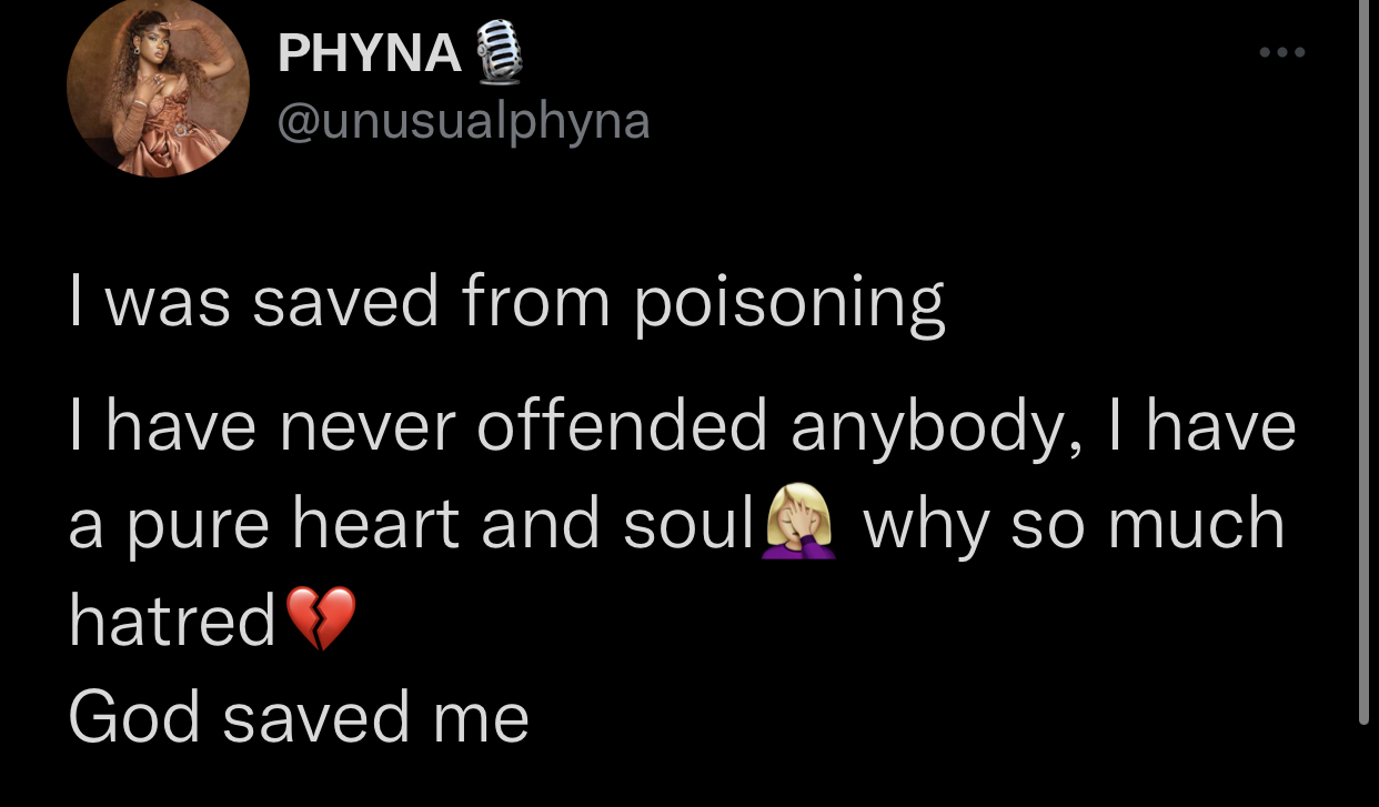 BBNaija Phyna Cries Out After Escaping Being Poisoned 