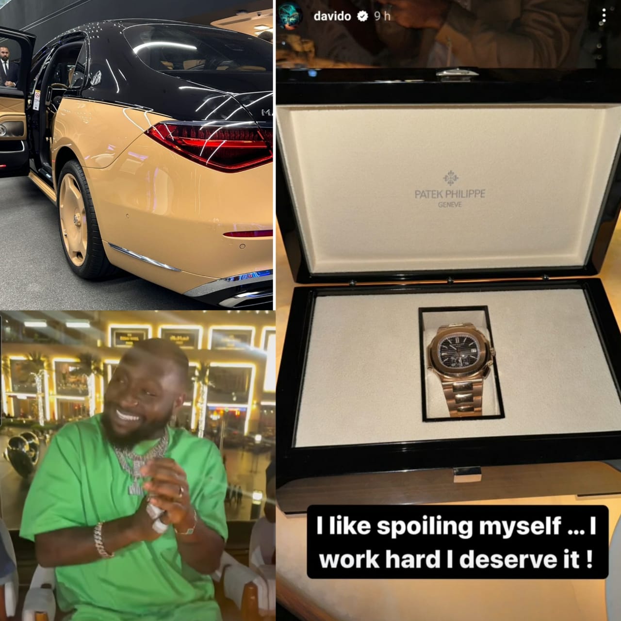 Davido Acquires New Patek Phillipe Wristwatch And A Maybach Virgil Abloh