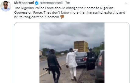Comedian Mr Macaroni Slams The Nigerian Police Force After An Officer Assaulted A Man